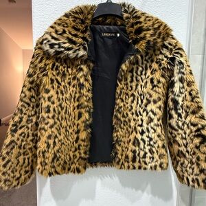 Women's Leopard Print Faux Fur Jacket